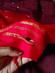 Red coffee Kachivaram Saree