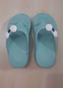 Cute Blue Flip-Flops with Bow