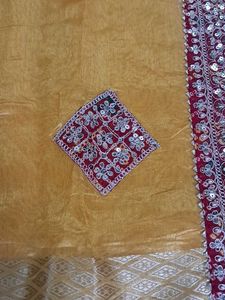 Beautiful Yellow Embellished Saree