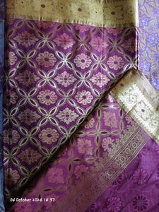 Elegant Burgundy Saree with Gold Border