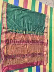 South Indian silk saree with readymade blouse