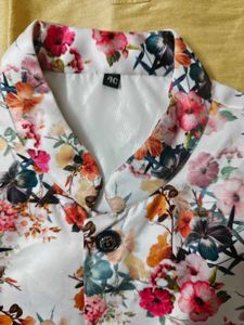 Men's Floral Print Nehru Jacket Set