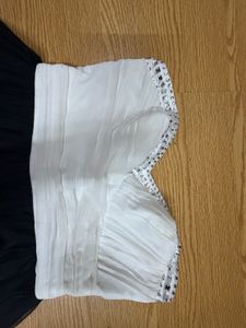 Chic Black &amp; White Strapless Party Dress