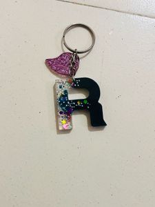 Custom SR Letter Resin Keychain Set