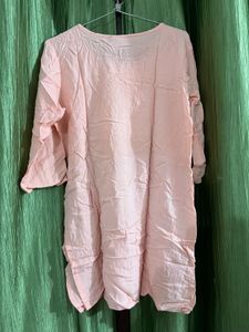 Peach Embroidered Kurta