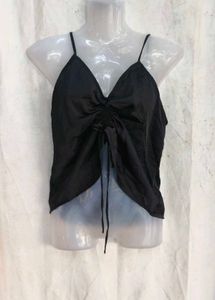 I. Chic Black Ruched Camisole Top