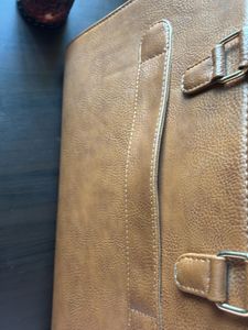 Chic Brown Faux Leather Laptop Bag