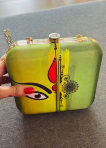 Both Side Graphic Durga Art Clutch