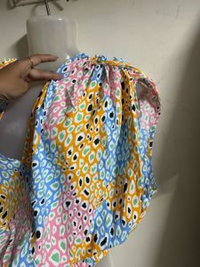Colorful Smocked Cropped Top