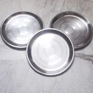 Set of 6 Stainless Steel Plates