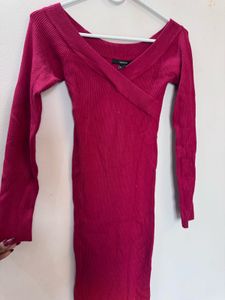 Elegant Pink Wrap Dress