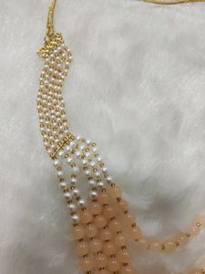 Peach Color Multi Layer Long Mala
