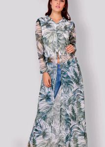 SCORPIUS Women Grey Printed Maxi Top