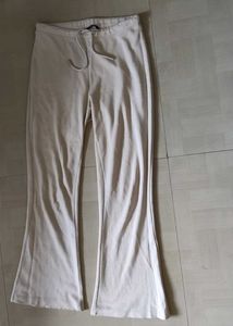 Cream Bell Bottom Pants