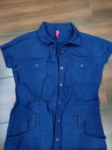Chic Blue Utility Dress