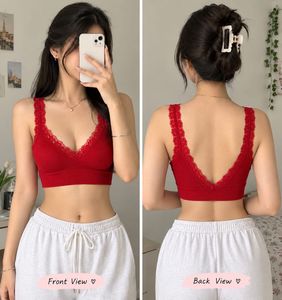 Red Lace Trim Bralette
