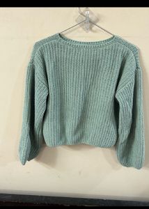 Cozy Mint Green Cropped Knit Sweater