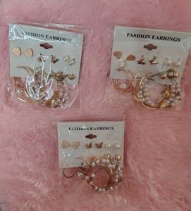 Set of 6 Fashion Earrings (3-set combo)
