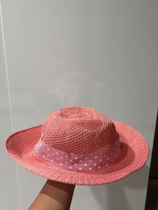 Charming Pink Straw Hat with Bow