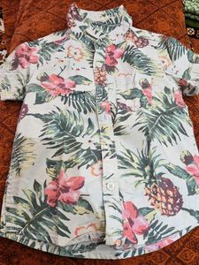 Tropical Print Short Sleeve Shirt