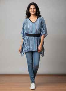 Stylish Blue Patterned Top