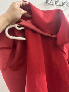 Red Ruffle Cape Top