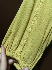 Yellow Button-Down Tunic Top