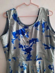 Tiedye Full Lengh Gown With Matching Jacket