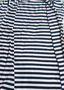 Black &amp; White Striped Longline Shrug