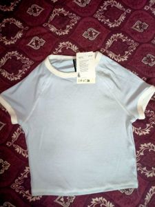 cute powder blue fitted top
