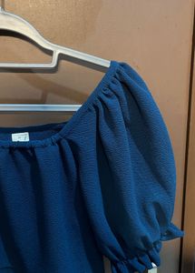 Chic Ruched Puff Sleeve Dress