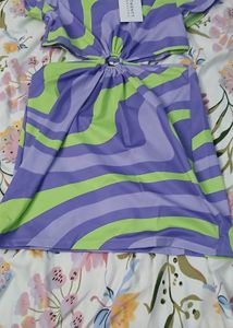 Retro Swirl Cut-Out Mini Dress