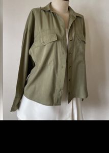 Zara Olive Green Button-Up Shirt