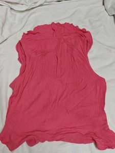 Pink Ruffled Crop Top