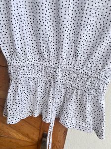 ZARA  Polka Dot Cinched Top
