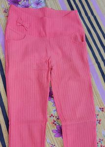 Cute Pink Striped Jeans with Bow Detail