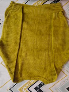 Cozy Mustard Yellow Knit Sweater,Size M
