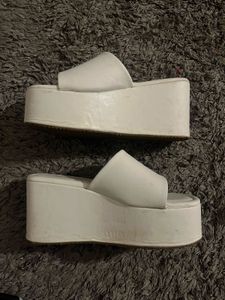 Chic White Platform Wedge Sandals