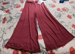 Bluetex Lycra Palazzo Pants in Maroon