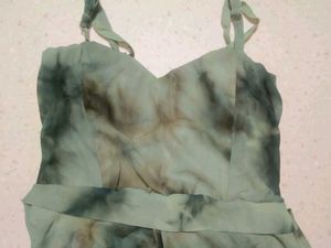 Stylish Tie-Dye Maxi Green Dress
