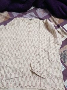 Printed Beige Kurta
