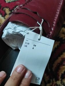 H&amp;M Burgundy Leather Loafers