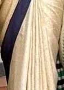 Stylish Navy Blue Saree with Stripes