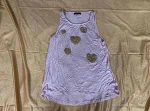 Pink Glitter Heart Tank Top