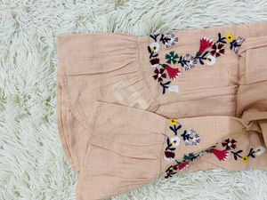 Embroidered Peachy Top