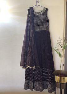 Elegant Brown Ethnic Gown