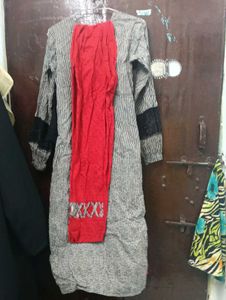 Striped Kurta with Lace Sleeves