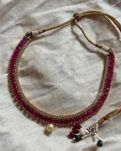 ruby and gold long chain combo