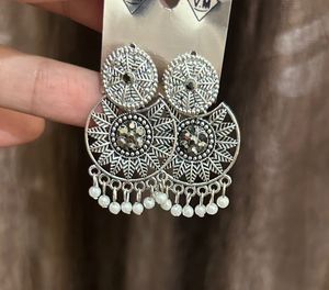 Antique Oxidized Jhumka Earrings Set