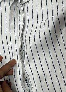 Classic Pinstripe Button-Up Shirt for women